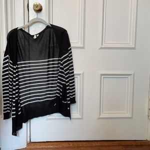 Black and white striped Cardigan